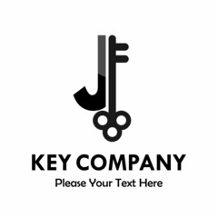 letter j with key logo template illustration. you can change the color. suitable for key company