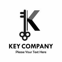 letter k with key logo template illustration. you can change the color. suitable for key company
