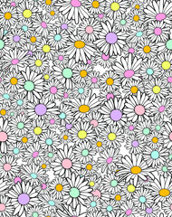 flowers colorfull seamless vector pattern