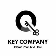 letter q with key logo template illustration. you can change the color. suitable for key company