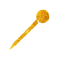 Hand drawn gold foil texture icon Needle