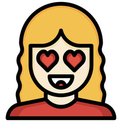 IN LOVE filled outline icon,linear,outline,graphic,illustration