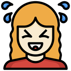 LAUGH filled outline icon,linear,outline,graphic,illustration