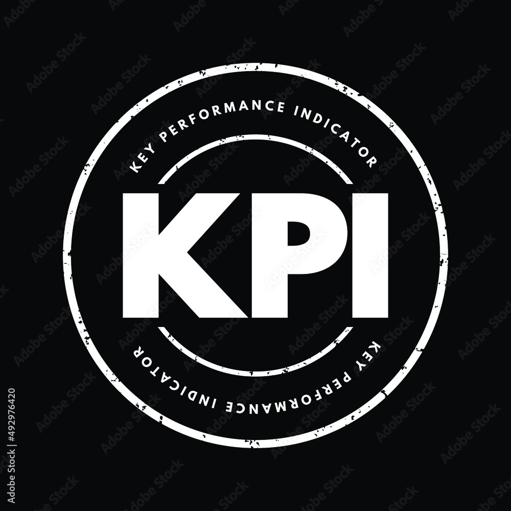 Poster kpi key performance indicator - type of performance measurement, evaluate the success of an organiza