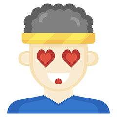 IN LOVE flat icon,linear,outline,graphic,illustration