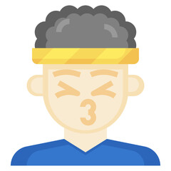 KISS flat icon,linear,outline,graphic,illustration