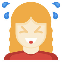 LAUGH flat icon,linear,outline,graphic,illustration