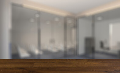 Modern meeting room. 3D rendering.. Background with empty table. Flooring.