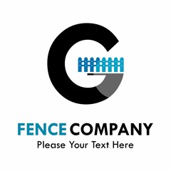 Letter g with fence logo template illustration. suitable for identity, company, web, industrial.