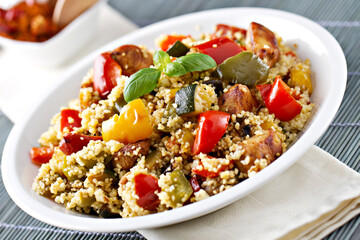 CousCous Bowl whit Meat and Mixed Grilled Vegetables