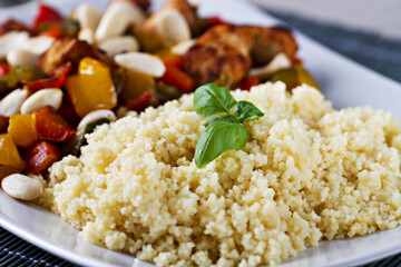 CousCous Bowl whit Meat and Mixed Grilled Vegetables