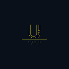Letter UJ logo icon design template elements