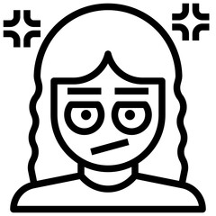 UPSET line icon,linear,outline,graphic,illustration