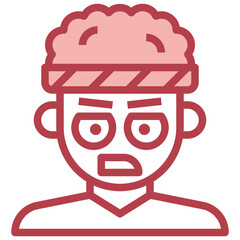 ANGRY red line icon,linear,outline,graphic,illustration