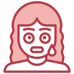 EMBARRASSED red line icon,linear,outline,graphic,illustration