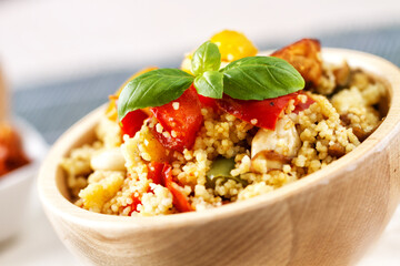 CousCous Bowl whit Meat and Mixed Grilled Vegetables