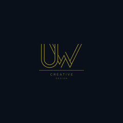 Fototapeta na wymiar Letter UW logo icon design template elements