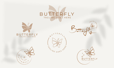 Beauty Butterfly logo. Luxury line logotype design. Universal premium butterfly symbol logotype.