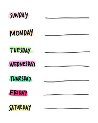 Minimalist design planner. Daily, weekly, monthly planner template. cute and simple print design. feminine style page for business personal managers