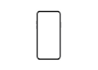 Smartphone frameless mockup. Studio shot of Smartphone Phone Pro Max or SE plus with blank screen for Infographic Global Business web site design app ios - Clipping Path