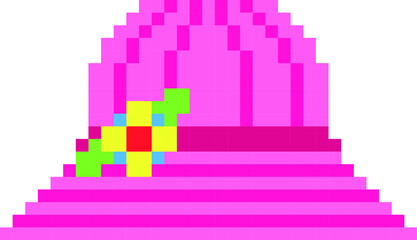Fototapeta premium hat pixel art vector illustration. hat image or clip art.