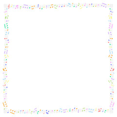 カラフルな五線譜の飾り枠
