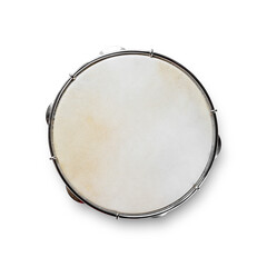 Brazilian tambourine isolated on white background - obrazy, fototapety, plakaty