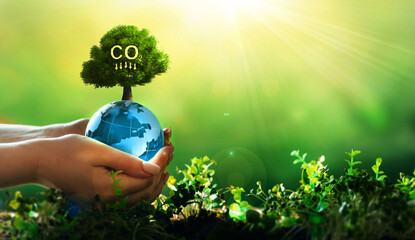 Reduce CO2 emission concept. Renewable energy-based green businesses can limit climate change and...