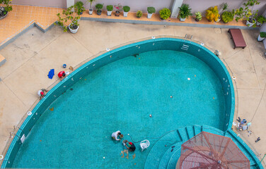 Renovation, maintenance, repair, and tiling work of a swimming pool 