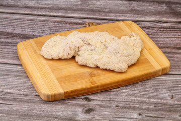 Raw meat schnitzel for roast