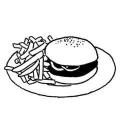 ハンバーガーとフライドポテト