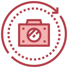 camera red line icon,linear,outline,graphic,illustration