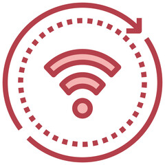 wifi red line icon,linear,outline,graphic,illustration