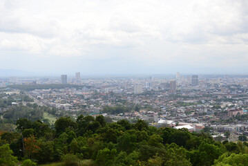 Landscape aerial view Hatyai City image from Khao Kho Hong