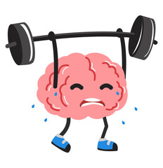 Funny brain Lifting Weights over head training