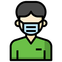 SURGEON filled outline icon,linear,outline,graphic,illustration