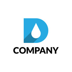 letter D with drop logo design