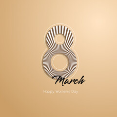 Postcard congratulations on March 8 on a beige background