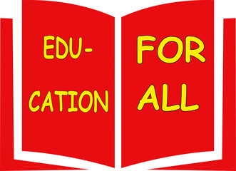 Education for all graphic vector representation slogan for mobile and websites