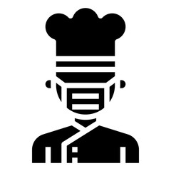 CHEF glyph icon,linear,outline,graphic,illustration