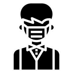 WAITER glyph icon,linear,outline,graphic,illustration