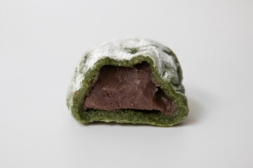 Green Tea Dorayaki on white background