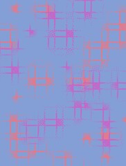 Vertical abstract background, illustration, pink and orange squares on baby blue background