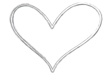 Heart contour vector. Grey hand drawn love icon isolated. Paint brush stroke heart icon. Hand drawn vector for love logo, heart symbol, doodle icon and Valentine's day. Painted grunge vector shape