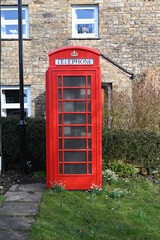 Fototapeta premium Iconic British red K6 telephone box, Sedbusk, yorkshire dales