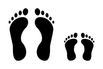 Human and baby footprint vector