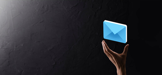 Email marketing and newsletter concept.Contact us by newsletter email and protect your personal...