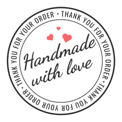 Made with Love inscription lettering quote. Made with Love calligraphy. Made with Love card. Vector illustration