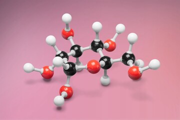 Photo of a molecular atom model on a desk