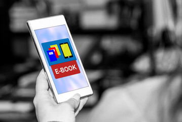 E-book concept on a smartphone